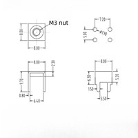Connecteur de plaque de base à rivets pressés en laiton à quatre broches PCB11M3, type renforcé, support d'estampage métallique