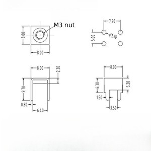 PCB11M3 Brass Four-pin Nut <strong>terminal</strong> Reinforced Type Press-riveted Stud Base Plate Connector Metal Stamping Support - Product Image 3