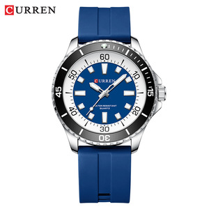 CURREN Men's Business and Sport Watches Waterproof Thin Simple Quartz Silicone Strap Luminous Fashionable Luxury <b>Clocks</b> - Product Image 5
