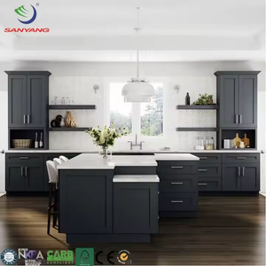 Stile americano Standard armadi da cucina in legno massello Shaker Design pronto per il montaggio armadi superiore e inferiore lavello Base armadio - Product Image 6