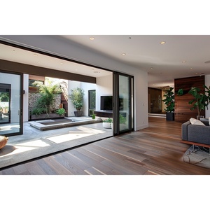 Portes Coulissantes à Profilé en Aluminium et Verre <span class=keywords><strong>PVC</strong></span> avec Cadre Noir pour Maison Moderne, Fabrication Chinoise sur Mesure - Product Image 6