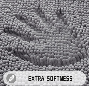 Tapis de bain épais, doux, absorbant, en chenille avec support TPR, lavable, antidérapant, tapis de salle de bain épais - Product Image 2