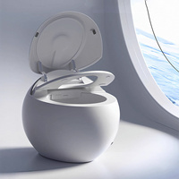 WC intelligent avec télécommande, siphon en S inclus, à poser au sol, en céramique, design moderne, chauffage instantané, veilleuse, siège à fermeture douce
