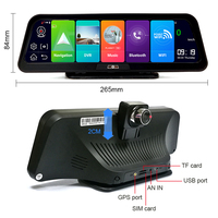 10 pouces 4G ADAS Android 8.1 tableau de bord RAM 2GB ROM 32GB Wifi GPS Navigation avec double caméras 24H moniteur de stationnement