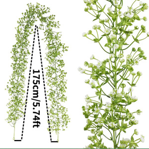 Guirnalda Artificial de Baby's Breath de 175 cm, Verde, Decoraciones para Bodas, Accesorios para el Hogar y Exteriores - Product Image 1