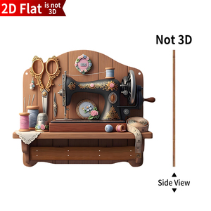 Treo tường bằng gỗ Key holder với 4 Hooks máy may trang trí khắc gỗ đơn Tier Dễ dàng cài đặt - Product Image 5