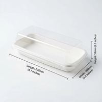 Vente en gros de boîtes à gâteaux jetables en plastique avec couvercle anti-buée, emballages rectangulaires pour hot-dogs et snacks alimentaires de couleur blanche