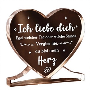 Décoration d'intérieur en acrylique en forme de cœur Juratar « Je t'aime » pour la Saint-Valentin, anniversaire de mariage, impression UV, cadeau pour femmes, hommes, entreprise - Product Image 4