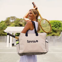 Sac de tennis en toile Trykid, modèle CB-sport, grande capacité, sac à main pour raquette de tennis pour femmes avec poches pour bouteille d'eau