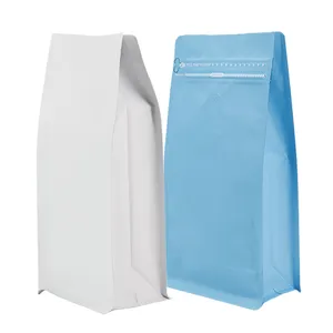 Unipak toptan özel plastik Mylar çanta açılıp kapanabilir tek yönlü havalandırma ile fermuar yiyecek torbası kahve çanta Stand Up
