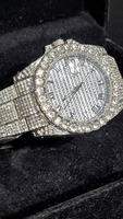 Reloj de Diamantes Moissanite de Estilo Japonés de Lujo, Muy Solicitado, para Uso Diario y Reuniones de Oficina, Disponible a Precio de Fábrica