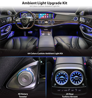 Kit d'éclairage ambiant 64 couleurs pour Mercedes Benz Classe S W222, diffuseur d'air en forme de turbine, tweeter rotatif, lumière d'ambiance intérieure LED