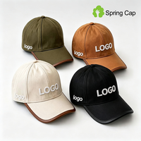 Casquette de baseball décontractée de luxe à 6 panneaux structurés, avec logo personnalisé OEM, en nylon imperméable et garniture en cuir PU, visière incurvée réglable
