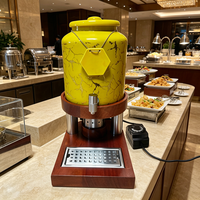 Urne à café électrique en céramique de haute qualité FLEY, distributeur de boissons isolé pour thé au lait, avec support en bois pour hôtel et restaurant