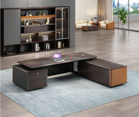 Bureau de direction moderne de luxe, nouveau design, éclairage LED, mobilier de bureau durable, fonctionnalités convertibles