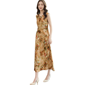 Floral Sleeveless Dress V-Neck Mid Length Breathable Summer Style - Product Image 5