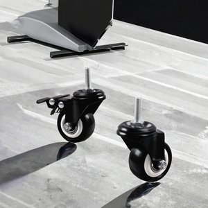 Rueda Giratoria Industrial Negra con Base Plana y Freno, Rodillo Direccional Fijo para Equipos - Product Image 3