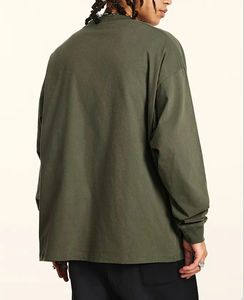 OEM ODM personalizado nuevo Retro Camiseta de manga larga cuello redondo pulóver gota hombro transpirable camiseta para hombres - Product Image 2