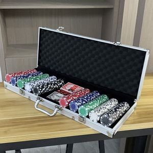 <b>Poker</b> Jetton <b>Chip</b> <b>Set</b> Texas Hold 'em <b>Poker</b> Dice 100pcs 200pcs 300pcs 500pcs Portable Aluminum case with Lock Board Game - Product Image 2