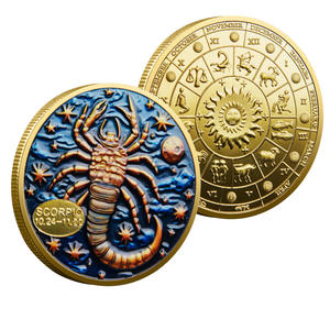 Moneda Conmemorativa Tradicional del Zodiaco, Escorpio, Fecha 1024-1122, Moneda <span class=keywords><strong>de</strong></span> Aleación <span class=keywords><strong>de</strong></span> Zinc - Product Image 1