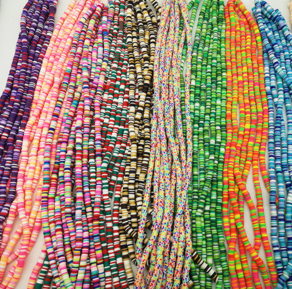 Heishi Perline Colorate In Argilla Polimerica – 6 Mm, 4300 Pezzi Circa – Per Creare Gioielli Fai Da Te (Bracciali, Collane, Orecchini) – Set Da 12 Fili