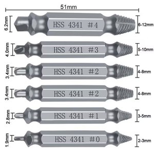 6Pcs Damaged Screw <strong>Extractor</strong> Set HSS <strong>Drill</strong> <strong>Bit</strong> Stripped Broken Remover Easily Quickly Take Out Kit Easy Demolition Power Tools - Product Image 6