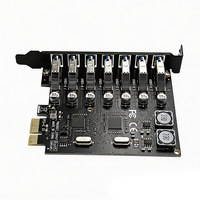 Kartu Ekspansi 7 Port PCIe ke USB 3.0 5Gbps Bus Powered Rear IO untuk PC Desktop Chipset NEC VIA