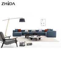 Muebles para el hogar italianos de alta calidad, muebles elegantes para sala de estar, conjunto de sofás seccionales modulares de diseño moderno