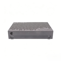 Boîtier de décodeur personnalisé en plastique/métal gris usiné CNC avec grille de ventilation alvéolée et logo en relief