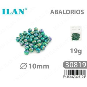 Perline Acriliche Iridiscenti Verdi Ilan 10mm 19g - Product Image 1