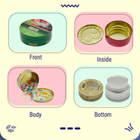 Boîte en fer blanc laquée personnalisée OEM avec logo en relief, emballage cadeau pour bonbons, qualité alimentaire, avec couvercle, brosse, pour sucre, chocolat, sérigraphie