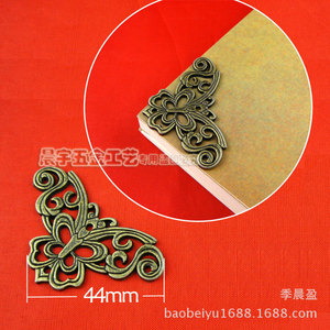 Chengyu R238 Butterfly <b>Corner</b> <b>Protector</b> Bronze Cold Rolled Steel Antique Style For Wooden Boxes Wine Boxes - Product Image 4