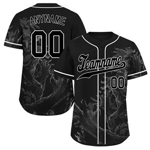 Usine personnalisée crâne Hipster Softball Jersey chemise imprimer nom Halloween Baseball Jersey pour hommes enfants - Product Image 4