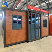 Maison conteneur préfabriquée de luxe moderne en acier de 20/30/40 pieds, extensible avec salle de bain et cuisine, idéale pour les villas