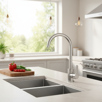 Robinet de cuisine en acier inoxydable 304 à rotation 360° pour eau chaude et froide, idéal pour hôtels, fermes et salles de bain – Vente chaude