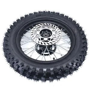 <span class=keywords><strong>Roue</strong></span> arrière de 1,85 à <span class=keywords><strong>14</strong></span> pouces, pneu tout-terrain 90/100-<span class=keywords><strong>14</strong></span>, jantes en acier avec disque de frein et pignon pour moto tout-terrain - Product Image 1