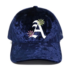 High Quality Custom Logo 3D Puff Embroidery Waterproof Sporty Formal Winter Velvet Fabric Blue Snap Back 6-Panel <b>Baseball</b> <b>Cap</b> - Product Image 3
