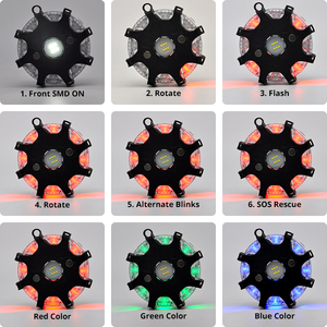 Luce di Emergenza LED Ricaricabile RGB <span class=keywords><strong>a</strong></span> <span class=keywords><strong>3</strong></span> Colori, Segnalatore Stradale Rotante con Magnete - Product Image 3