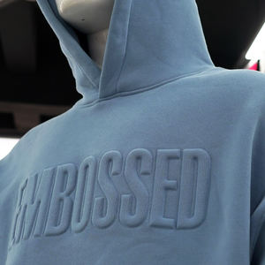 Sudadera de algodón grueso unisex con cremallera de cuarto, hombros caídos y estampado 3D en relieve para bordado, estilo streetwear, venta al por mayor para invierno. - Product Image 1