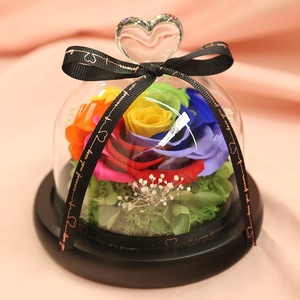 Wholesale A-gradeRoses Head in Glass Dome for Valentine's Day Mother's Day Gift Wedding Home Decor <strong>Eternal</strong> Flower - Product Image 4