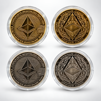Pièce de monnaie emblème triangle géométrique 2026 en fer plaqué diamant bicolore avec étui