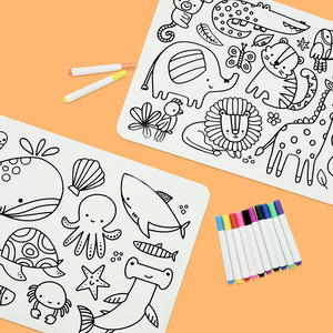 Silicone Doodle Mat trẻ em graffiti placemat màu vẽ Mat động vật có thể giặt tái sử dụng nơi Mat cho trẻ em - Product Image 4