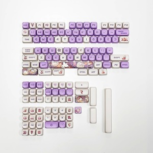 Mềm Dễ Thương Thỏ Keycap Moa hồ sơ PBT nhuộm thăng hoa 130key cho 61/75/87/98/108 Bàn Phím Cơ khí DIY tùy chỉnh ODM/OEM - Product Image 1