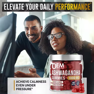 Custom Private Label Ashwagandha Gummies Orgânicas Ashwa Gummies Para Energy Boost Melhorar o Sono Stress Relief & Humor Calma - Product Image 3