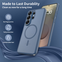 Coque de téléphone magnétique transparente mate en TPU et PC avec protection intégrale de l'objectif de l'appareil photo, robuste, pour Samsung S26 Ultra
