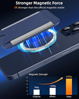 Funda Magnética Flexible para Teléfono 12 con Banda Elástica, Tarjetero y Cartera de Cuero PU
