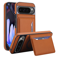 Casing Ponsel Lipat Hybrid Premium Berbahan Kulit untuk Google Pixel 9A 9 Pro 9 Pro XL, Dilengkapi Dompet, Tempat Kartu, Penyangga, dan Pengisian Daya Magnetik
