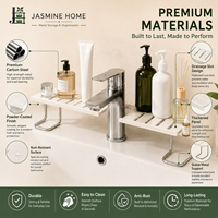 Support de rangement vertical en métal pour robinet avec 3 étagères, miroir de comptoir de salle de bain moderne pliable, organisateur de cosmétiques multifonctionnel