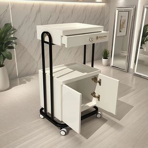 Chariot de Salon Minimaliste avec Cadre Métallique, Roues Universelles, Meuble de Rangement Facilement Déplaçable pour Salons de Beauté, Spas et Hôtels - Product Image 5