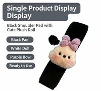 Housse de ceinture de sécurité de voiture en peluche motif chien de dessin animé mignon, protection d'épaule douce, ajustement universel, non imperméable